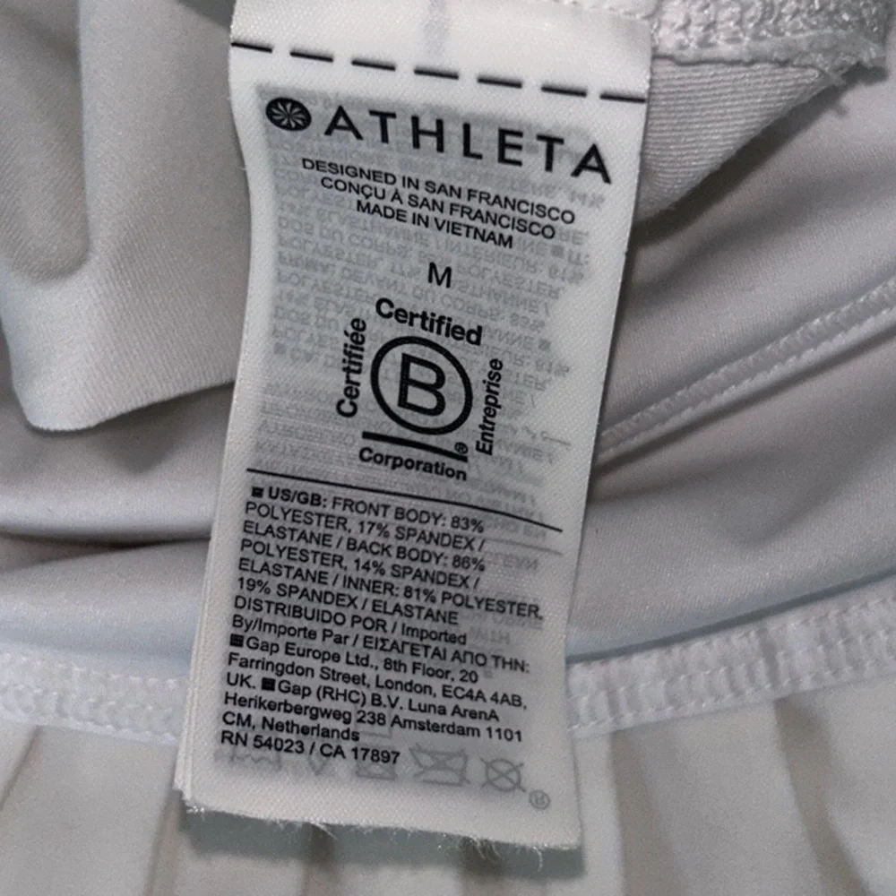 Athleta Advantage White Pleated Tennis Athletic Mini Skort Skirt - M - Picture 12 of 14